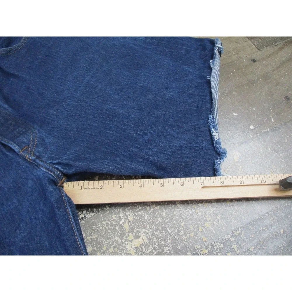 Levis Shorts Mens 38 Blue 501 Cut Off Distressed Denim Raw Hem Waterless Cotton
